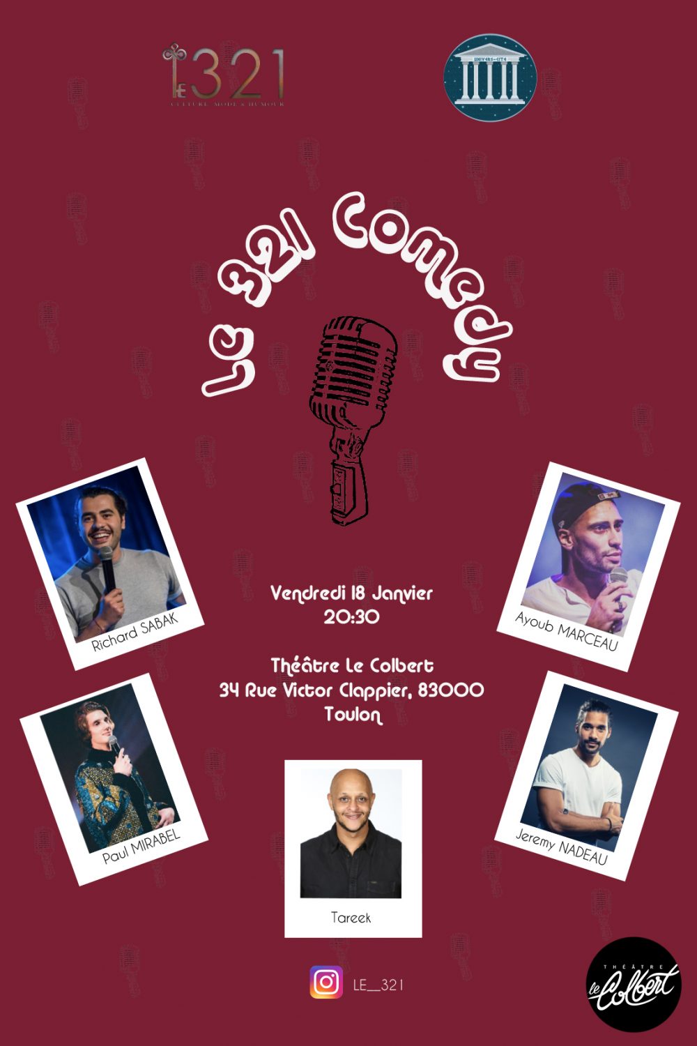 Affiche 321 comedy du 18 Janvier 2019